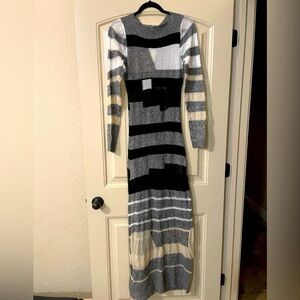 Micas Chic Long Sleeve Striped Dress